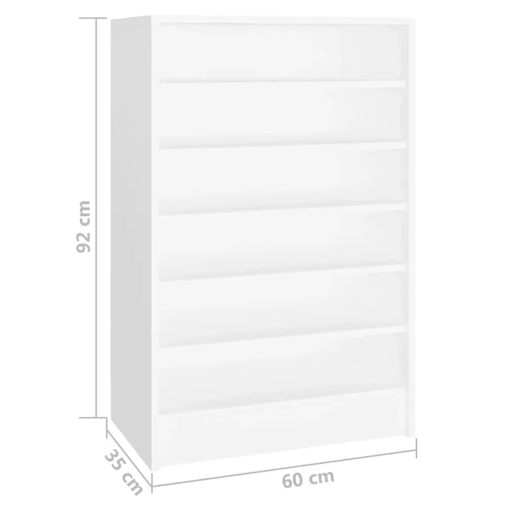 Shoe Cabinet White 60x35x92 cm Engineered Wood 808945