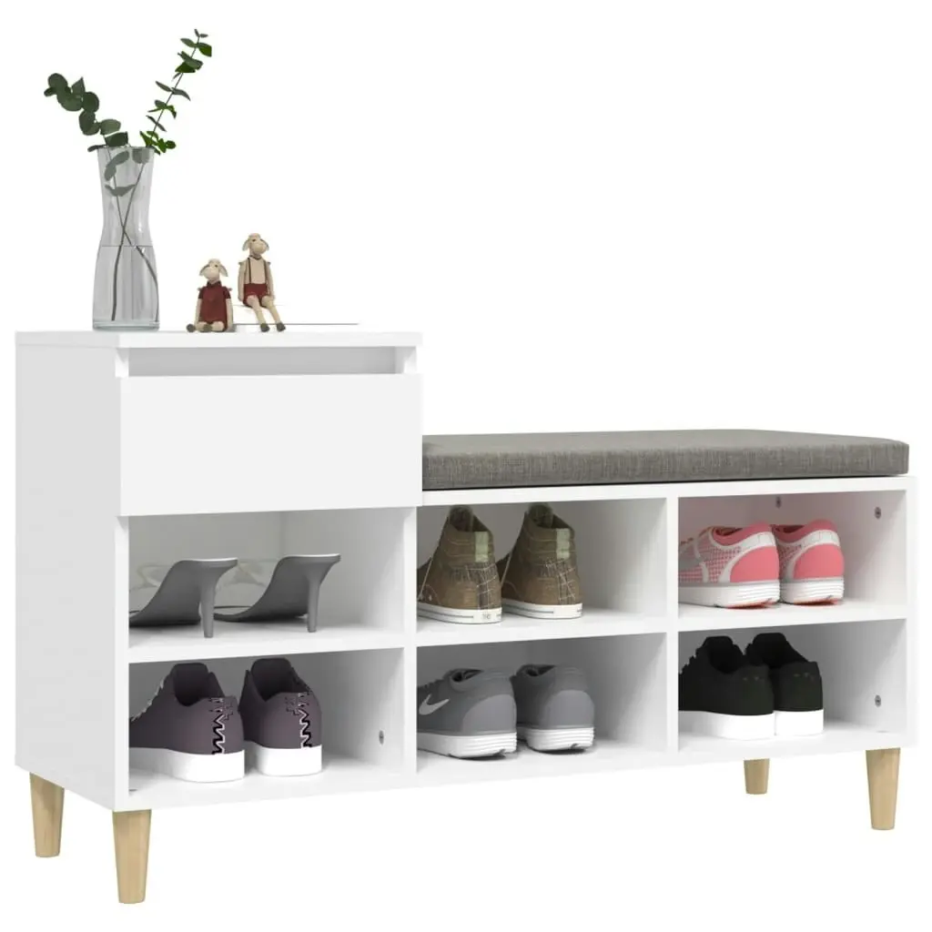 Shoe Cabinet White 102x36x60 cm Engineered Wood 821204