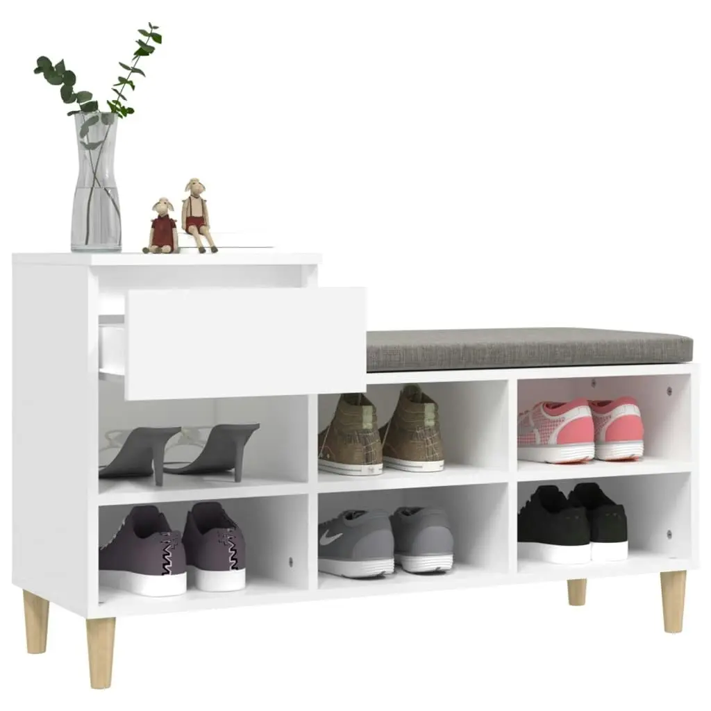 Shoe Cabinet White 102x36x60 cm Engineered Wood 821204