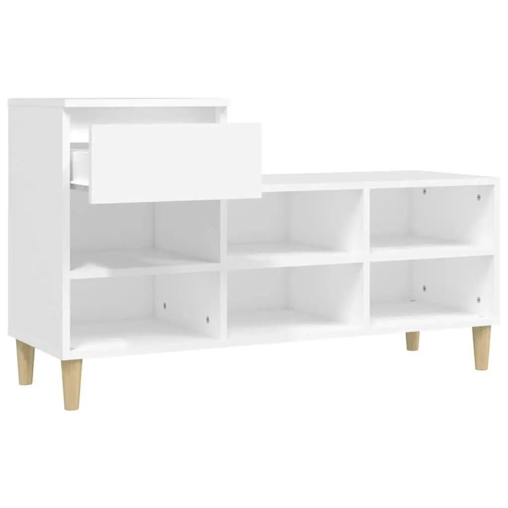 Shoe Cabinet White 102x36x60 cm Engineered Wood 821204