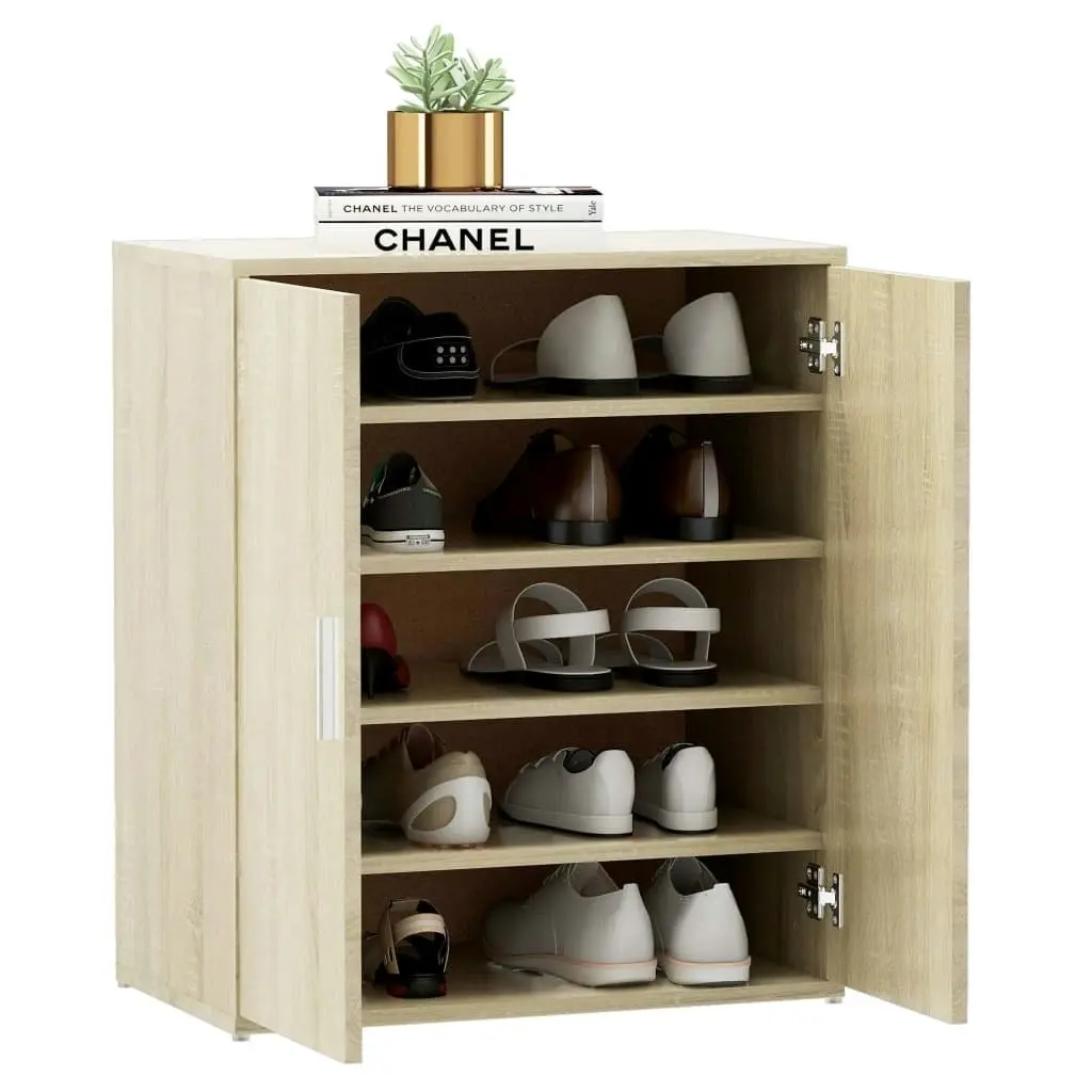 Shoe Cabinet Sonoma Oak 60x35x70 cm Engineered Wood 808921