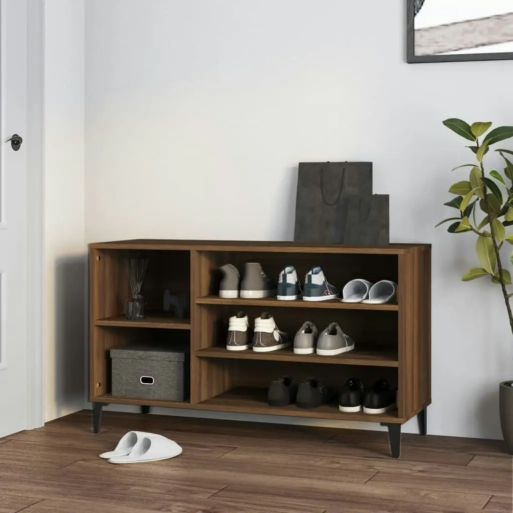 Shoe Cabinet Brown Oak 102x36x60 cm Engineered Wood 819755