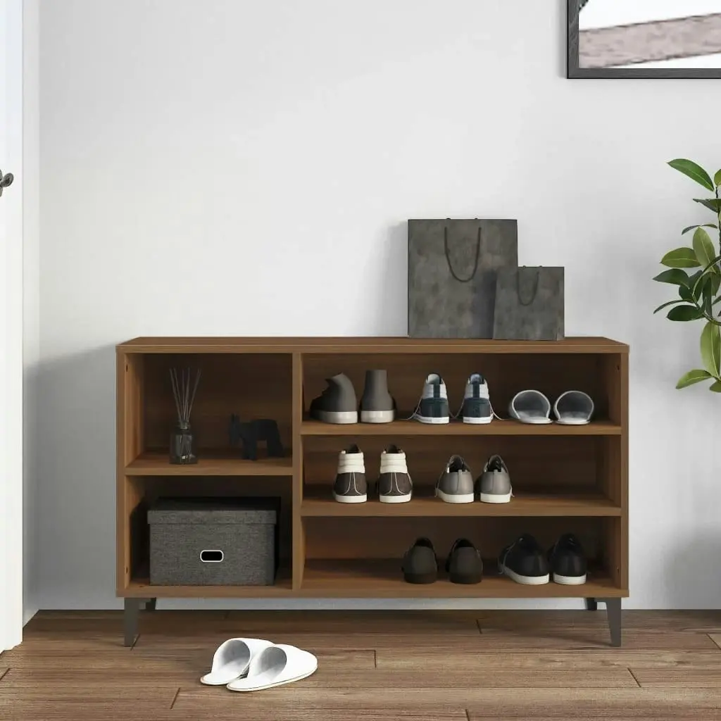 Shoe Cabinet Brown Oak 102x36x60 cm Engineered Wood 819755