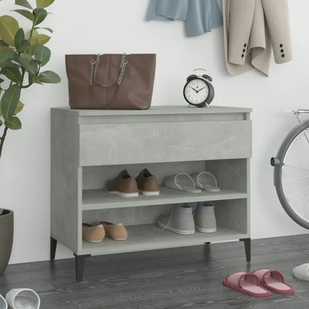 Shoe Cabinet Concrete Grey 70x36x60 cm Engineered Wood 819768