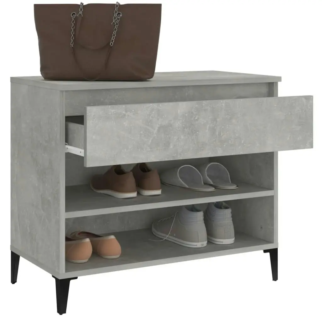 Shoe Cabinet Concrete Grey 70x36x60 cm Engineered Wood 819768