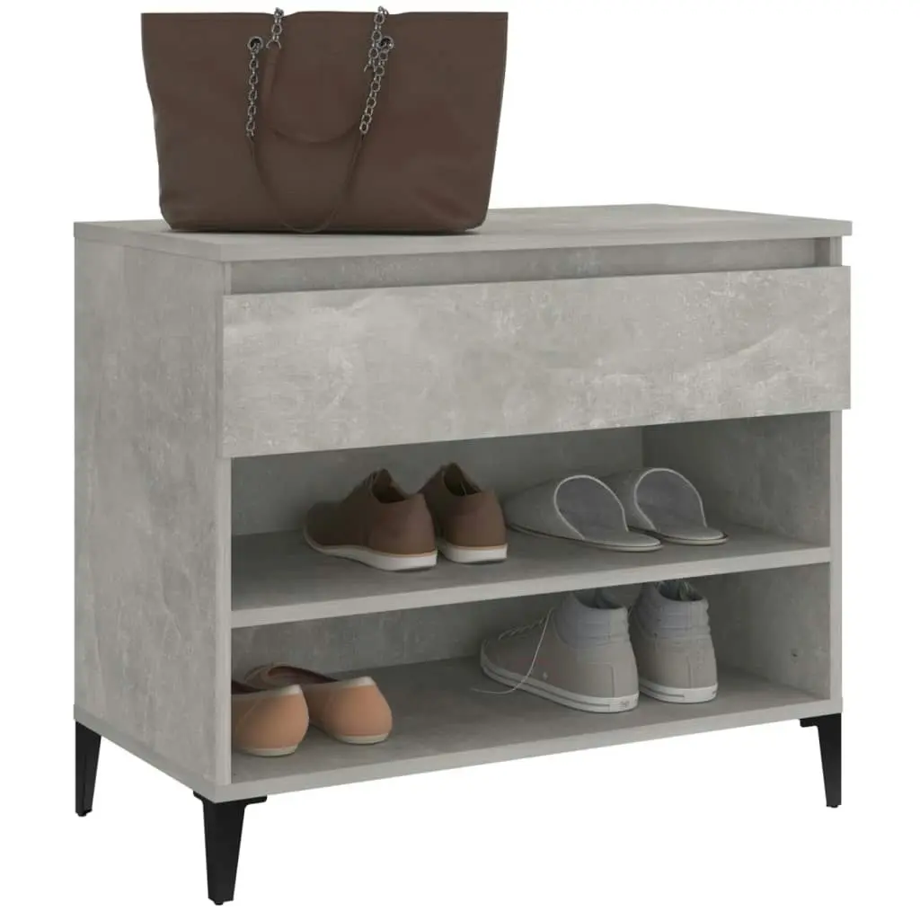 Shoe Cabinet Concrete Grey 70x36x60 cm Engineered Wood 819768