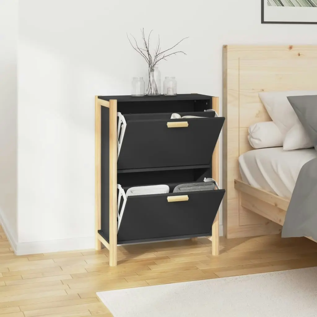 Shoe Cabinet Black 57.5x33x80 cm Engineered Wood 345685