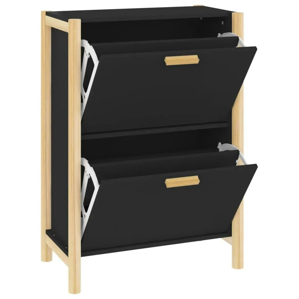 Shoe Cabinet Black 57.5x33x80 cm Engineered Wood 345685