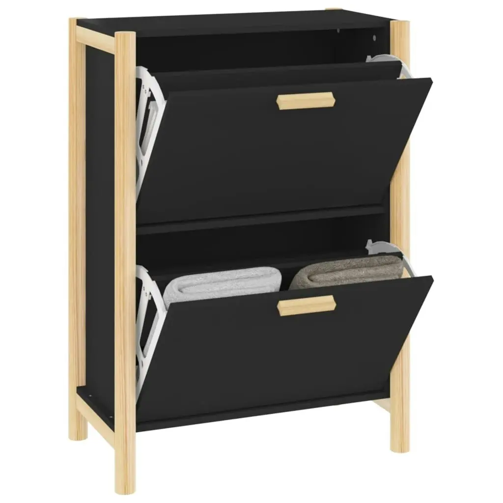 Shoe Cabinet Black 57.5x33x80 cm Engineered Wood 345685