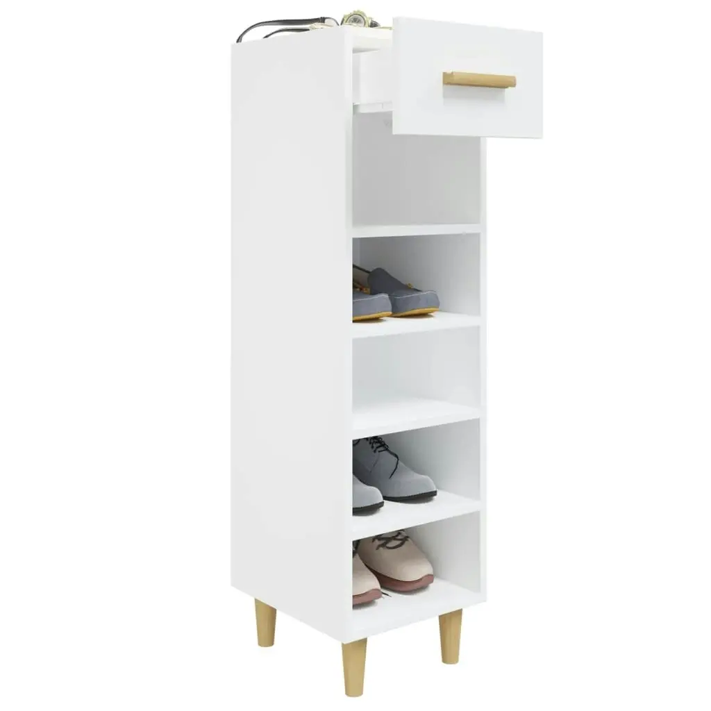 Shoe Cabinet White 30x35x105 cm Engineered Wood 812798