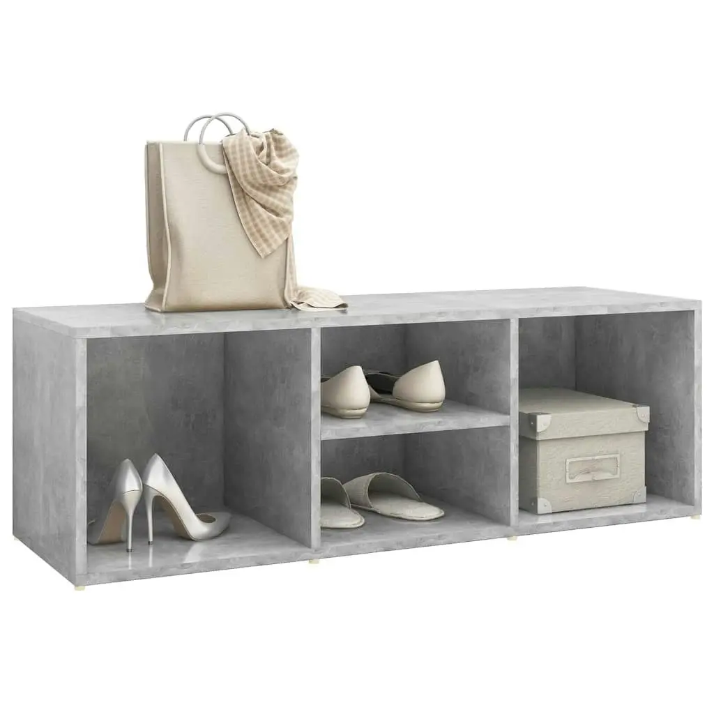 Shoe Storage Bench Concrete Grey 105x35x35 cm Engineered Wood 804467