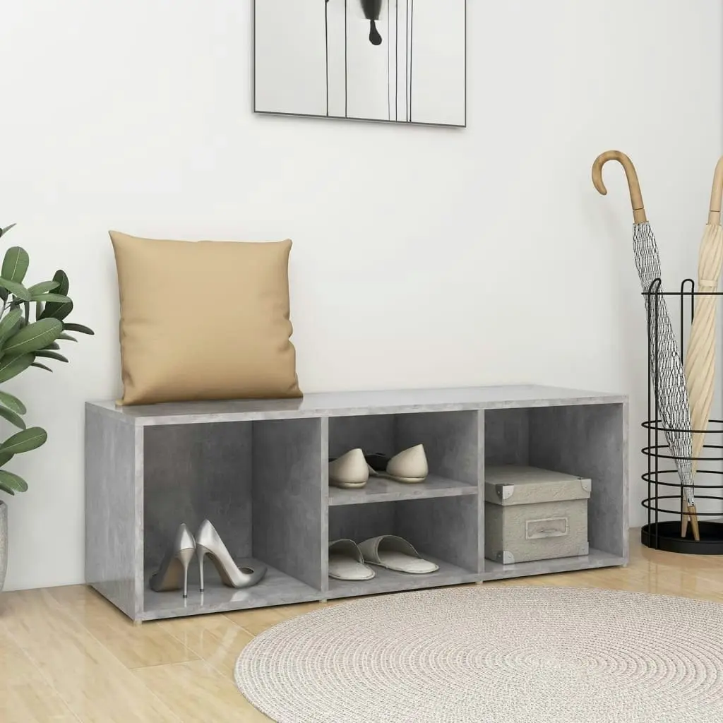 Shoe Storage Bench Concrete Grey 105x35x35 cm Engineered Wood 804467