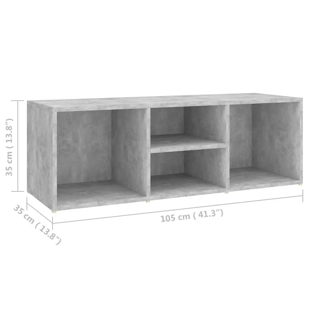 Shoe Storage Bench Concrete Grey 105x35x35 cm Engineered Wood 804467