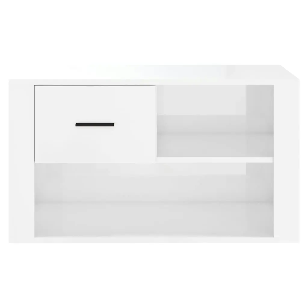 Shoe Cabinet High Gloss White 80x35x45 cm Engineered Wood 816754