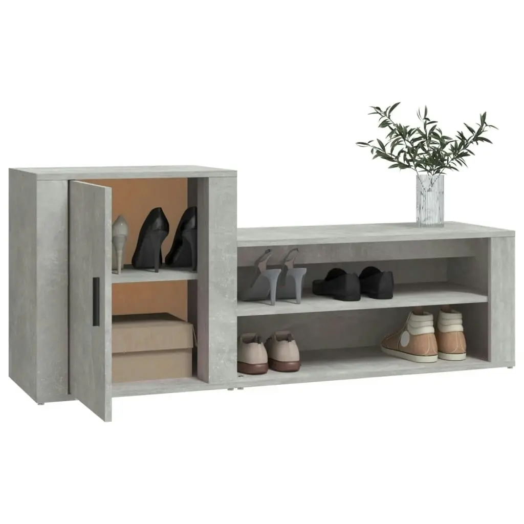 Shoe Cabinet Concrete Grey 130x35x54 cm Engineered Wood 816748