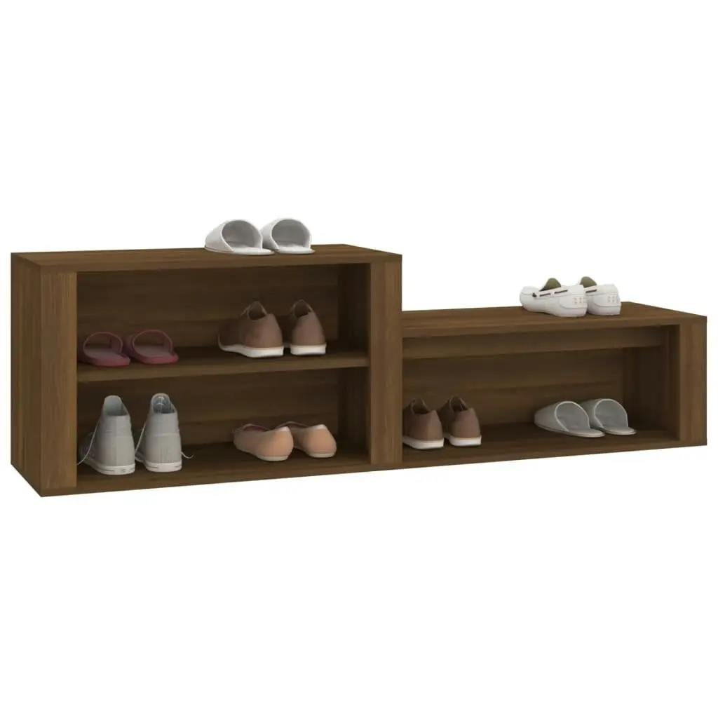 Shoe Cabinet Brown Oak 150x35x45 cm Engineered Wood 816919