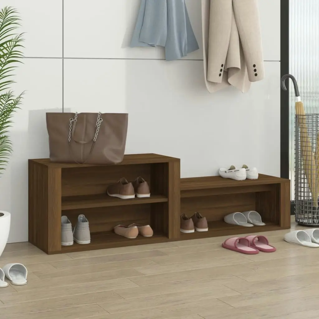 Shoe Cabinet Brown Oak 150x35x45 cm Engineered Wood 816919