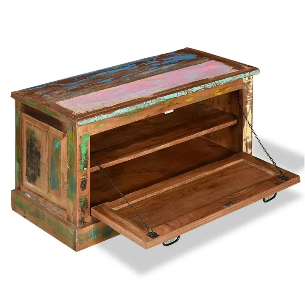 Shoe Storage Bench Solid Reclaimed Wood 244832