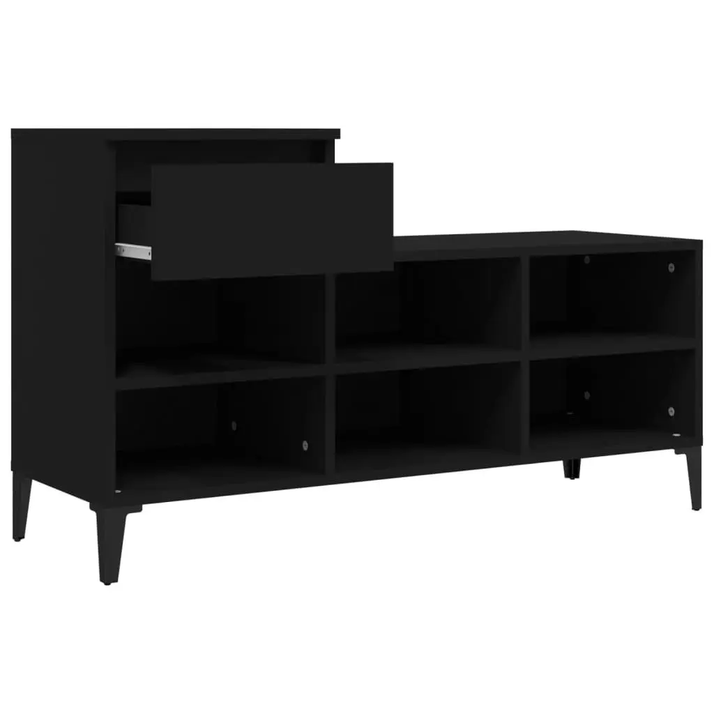 Shoe Cabinet Black 102x36x60 cm Engineered Wood 821213