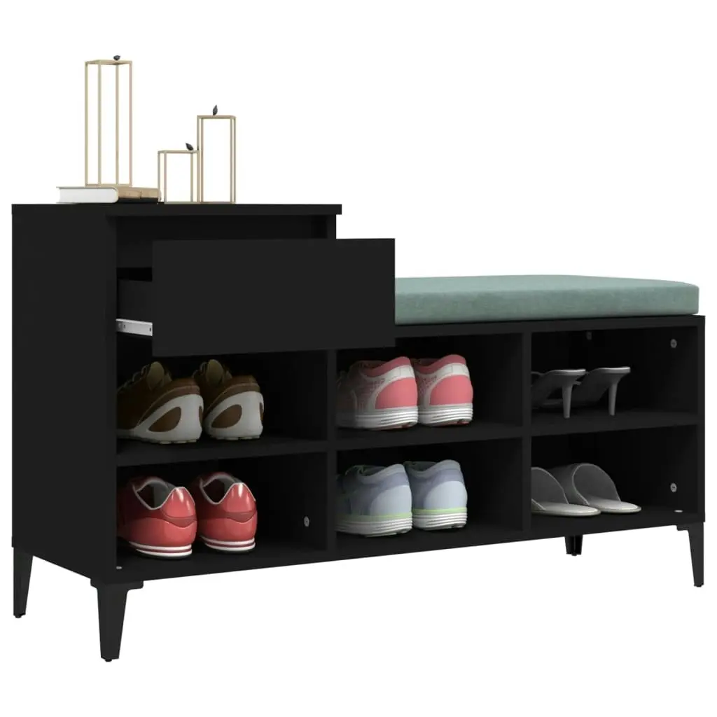 Shoe Cabinet Black 102x36x60 cm Engineered Wood 821213