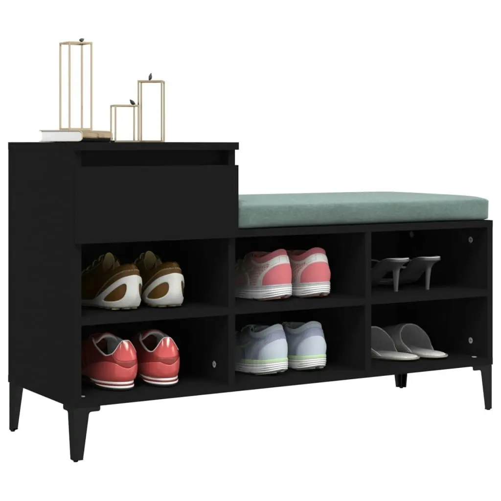 Shoe Cabinet Black 102x36x60 cm Engineered Wood 821213