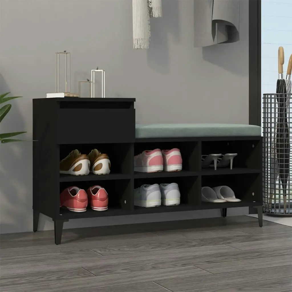 Shoe Cabinet Black 102x36x60 cm Engineered Wood 821213