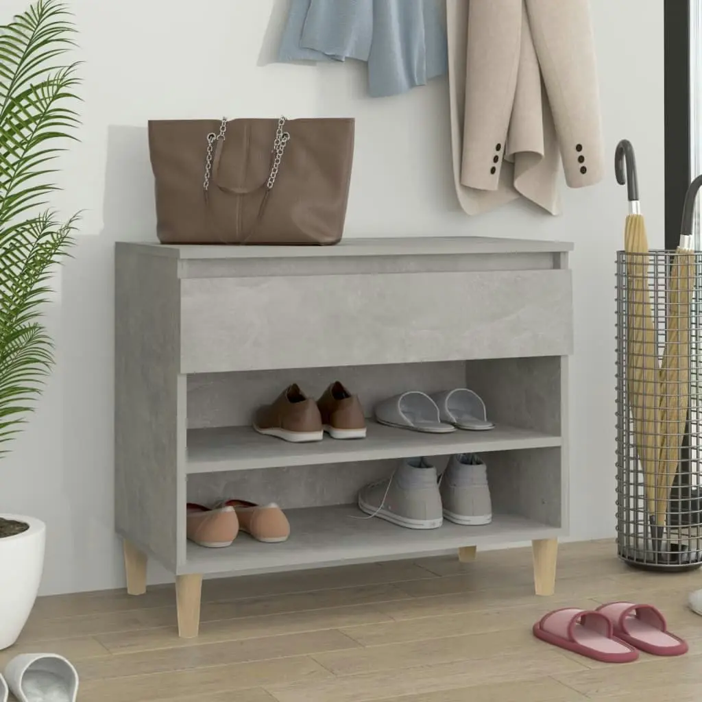 Shoe Cabinet Concrete Grey 70x36x60 cm Engineered Wood 819760