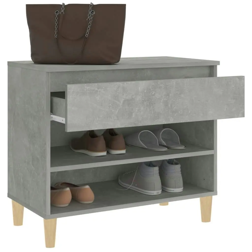 Shoe Cabinet Concrete Grey 70x36x60 cm Engineered Wood 819760