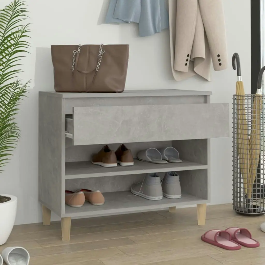 Shoe Cabinet Concrete Grey 70x36x60 cm Engineered Wood 819760