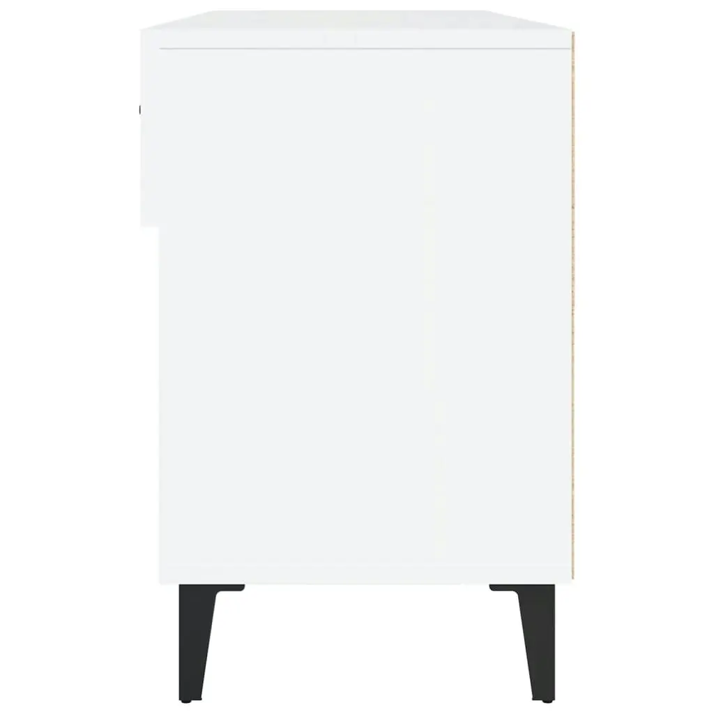 Shoe Cabinet High Gloss White 102x35x55 cm Engineered Wood 812831