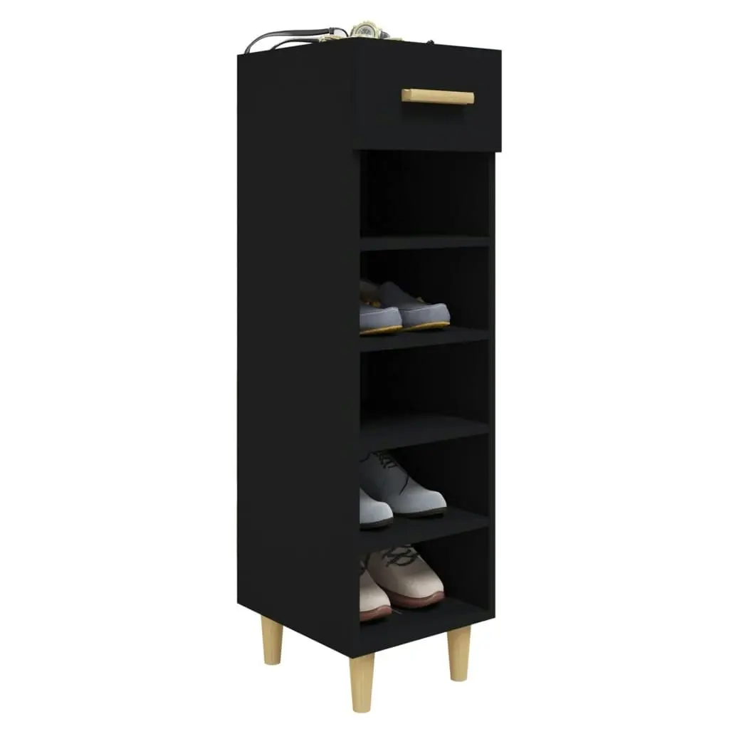 Shoe Cabinet Black 30x35x105 cm Engineered Wood 812799