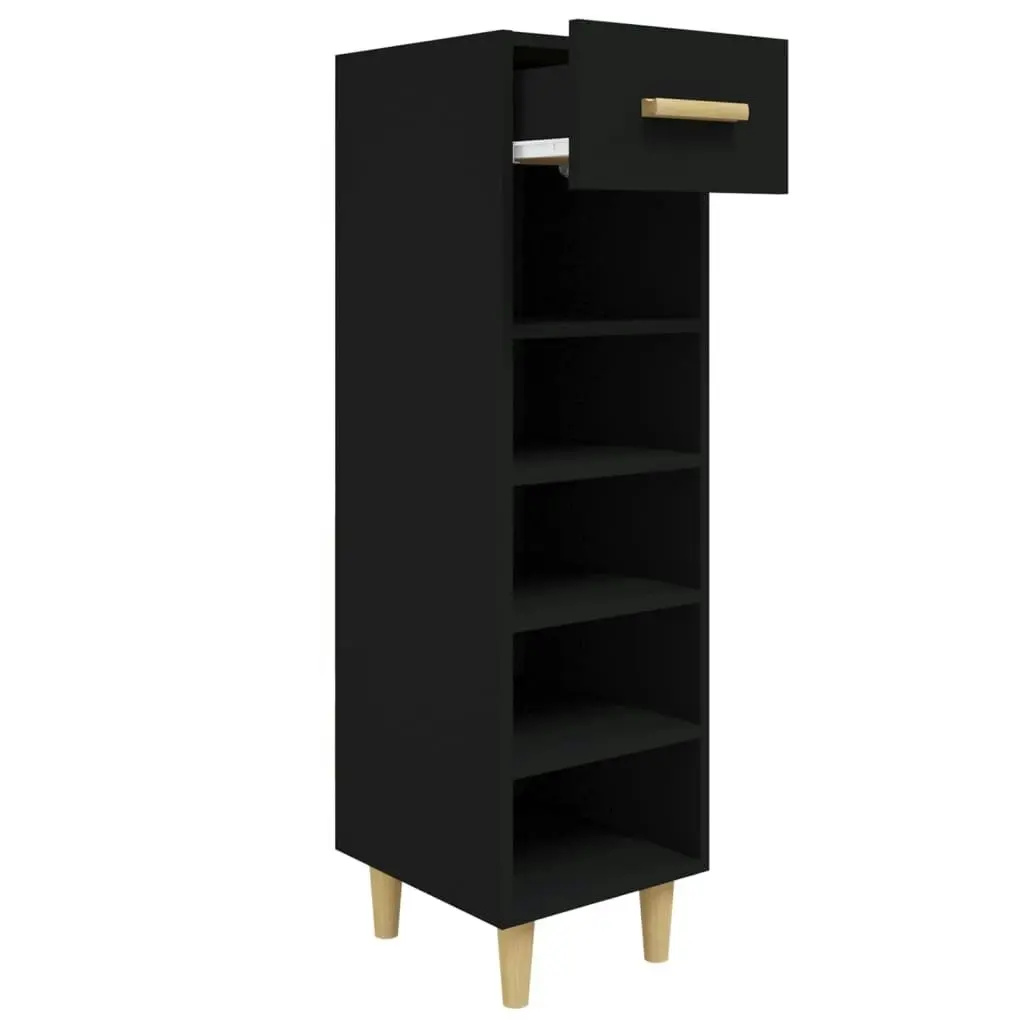 Shoe Cabinet Black 30x35x105 cm Engineered Wood 812799