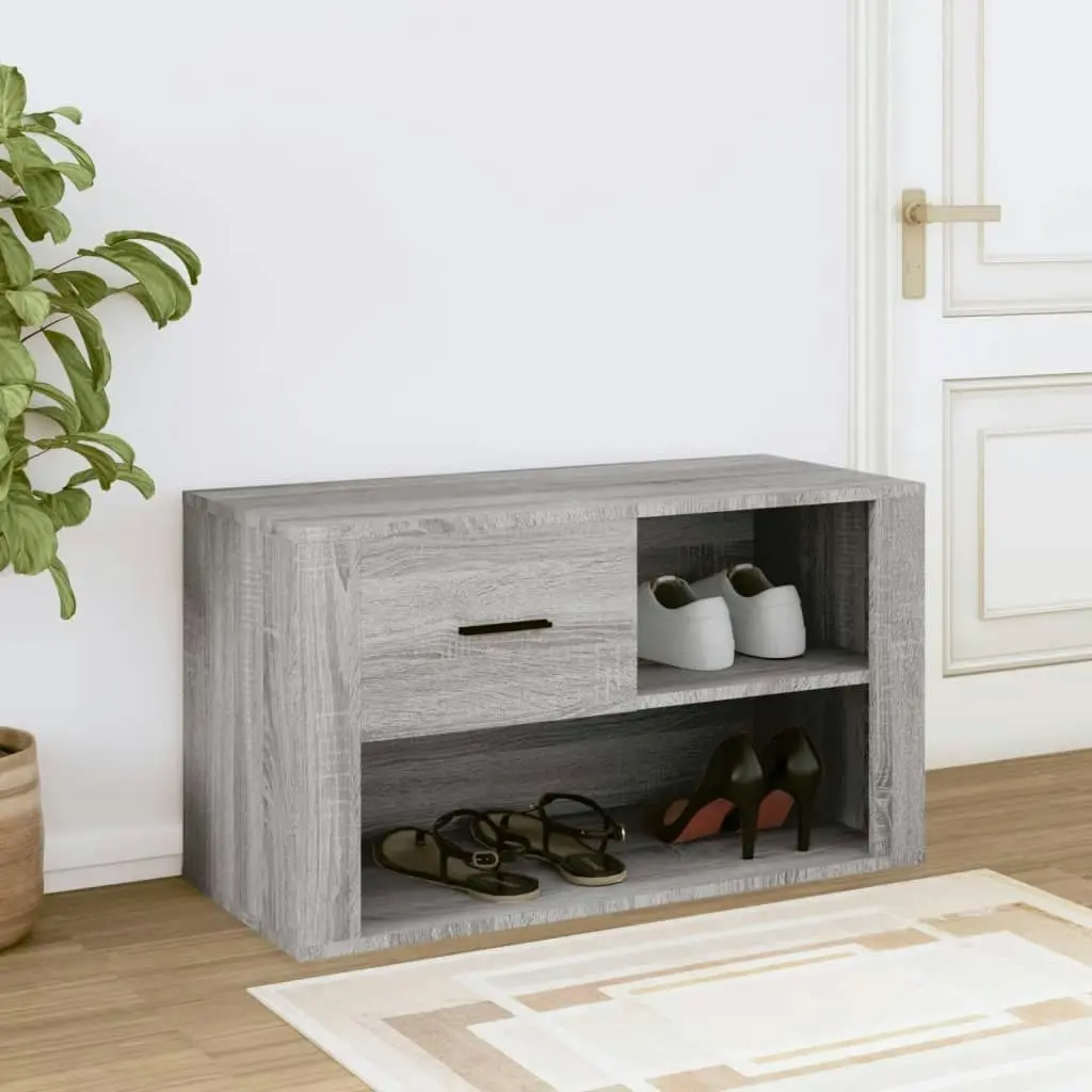 Shoe Cabinet Grey Sonoma 80x35x45 cm Engineered Wood 816758