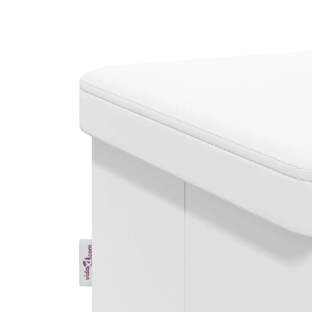 Storage Bench Foldable White PVC 374907