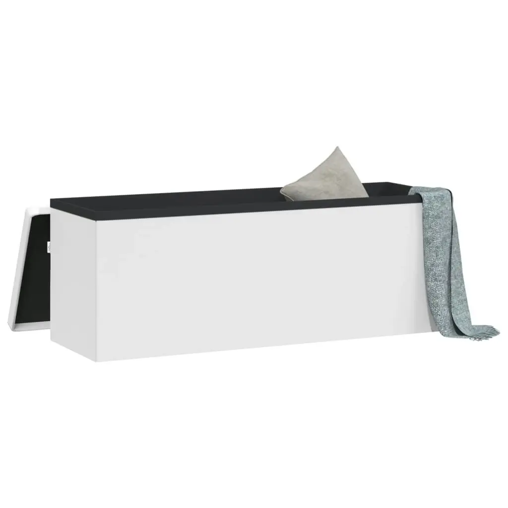 Storage Bench Foldable White PVC 374907