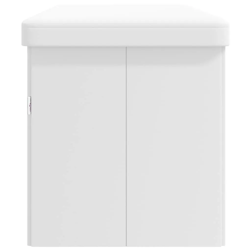 Storage Bench Foldable White PVC 374907