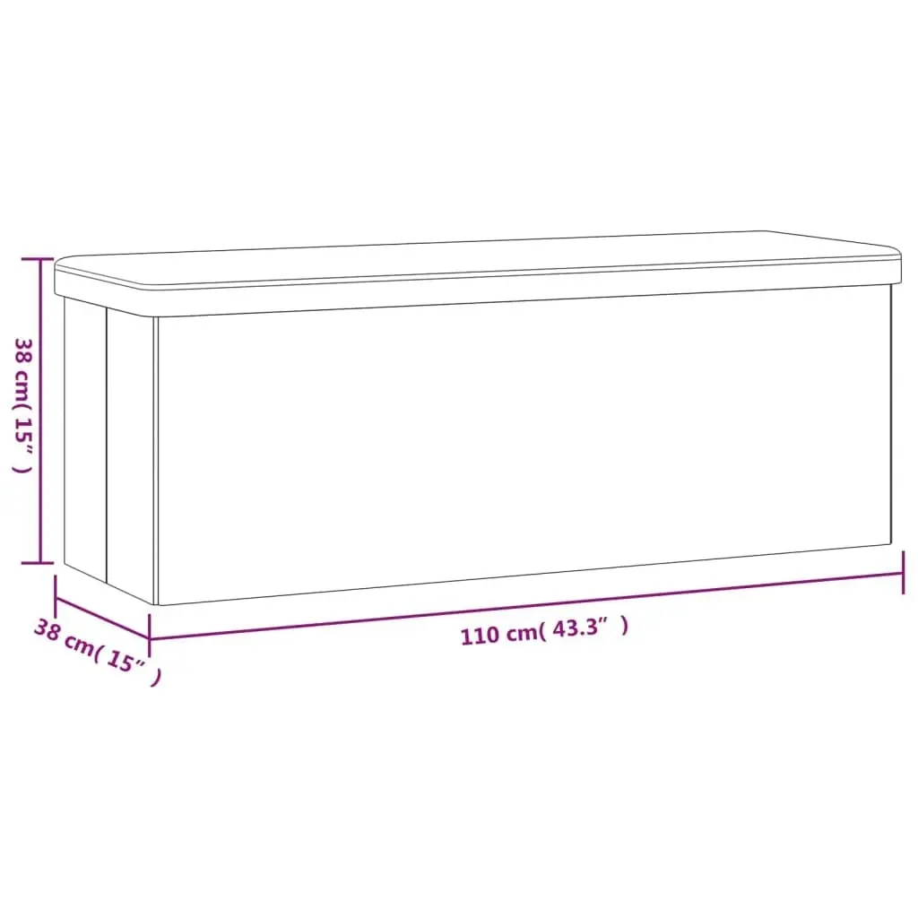 Storage Bench Foldable White PVC 374907