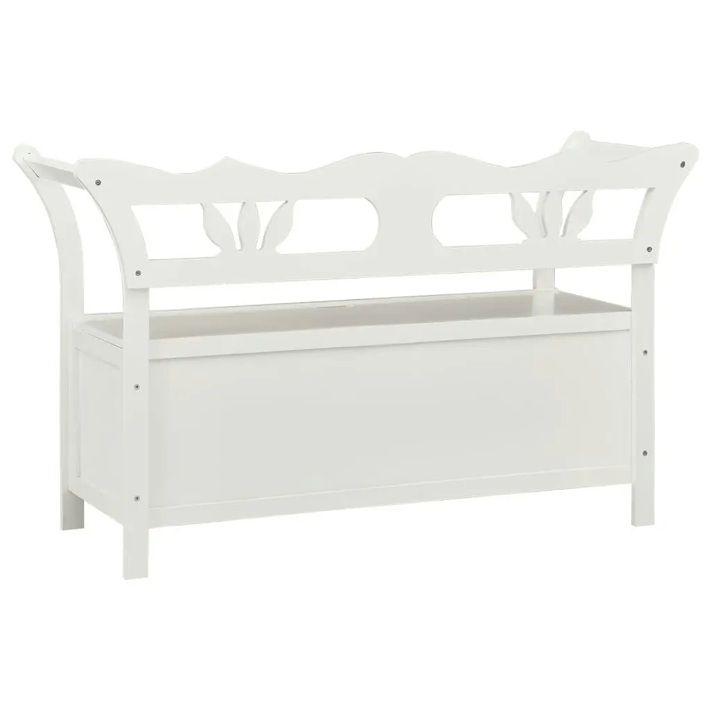 Storage Bench 126 cm White Solid Fir Wood 323958