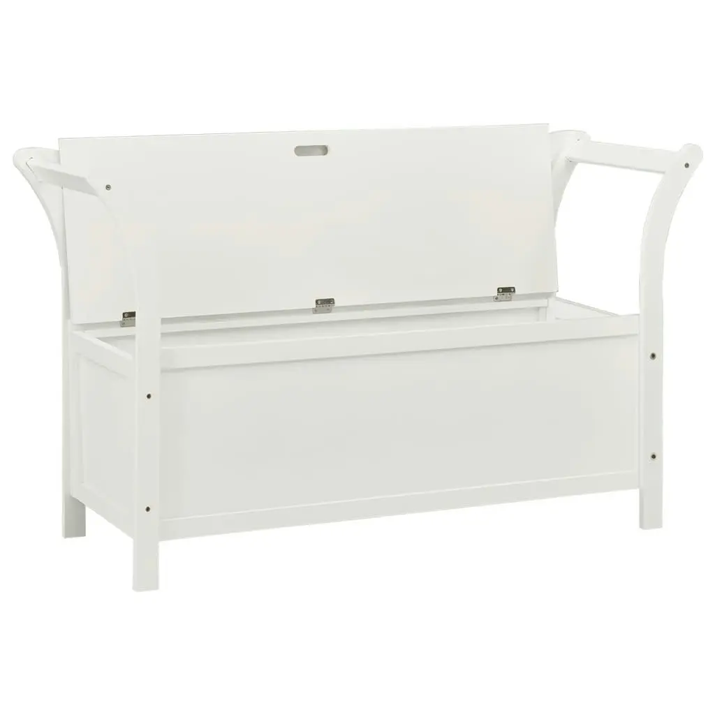 Storage Bench 126 cm White Solid Fir Wood 323958