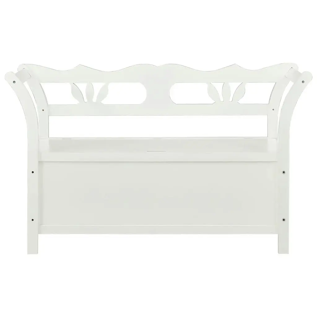 Storage Bench 126 cm White Solid Fir Wood 323958