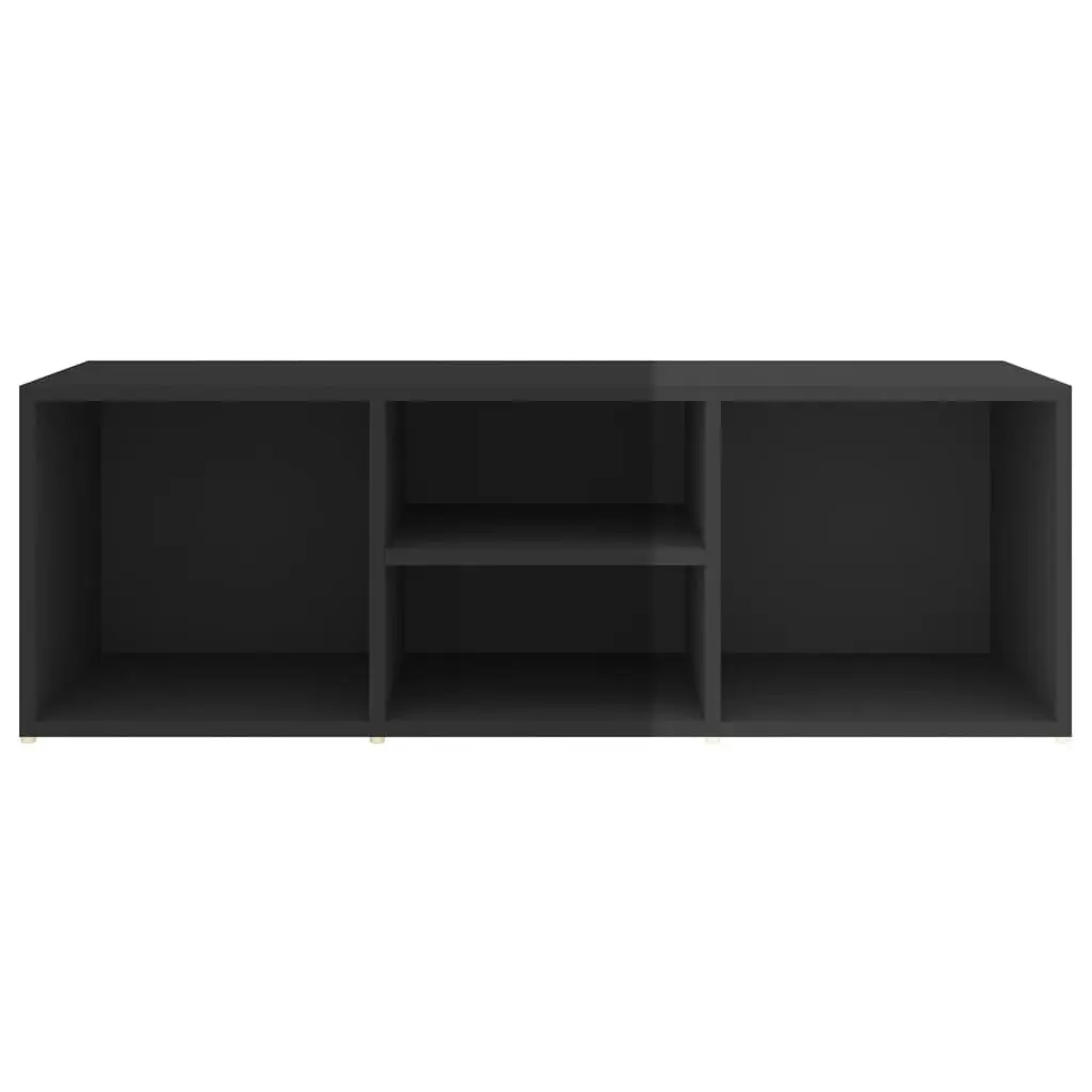 Shoe Storage Bench High Gloss Black 105x35x35 cm Engineered Wood 804470