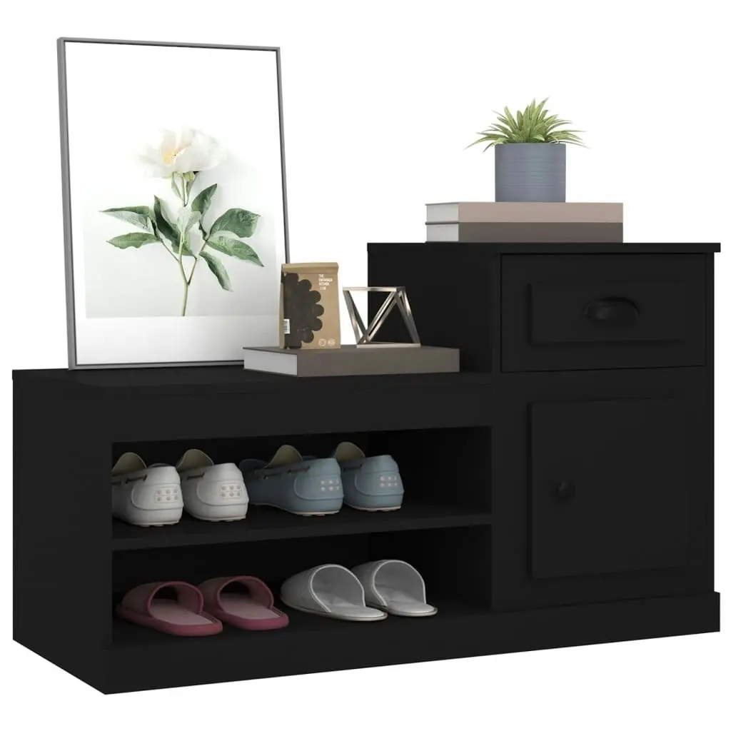 Shoe Cabinet Black 100x42x60 cm Engineered Wood 816417