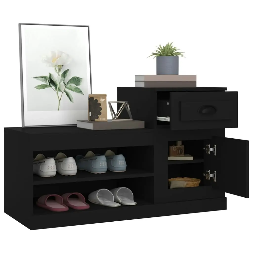 Shoe Cabinet Black 100x42x60 cm Engineered Wood 816417