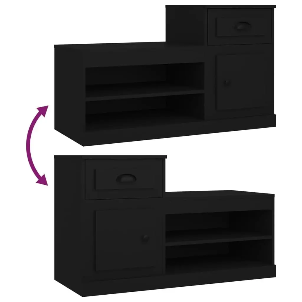 Shoe Cabinet Black 100x42x60 cm Engineered Wood 816417