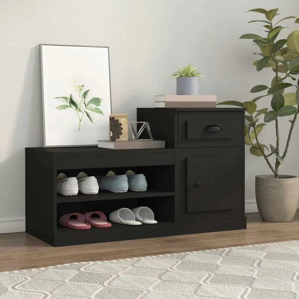 Shoe Cabinet Black 100x42x60 cm Engineered Wood 816417