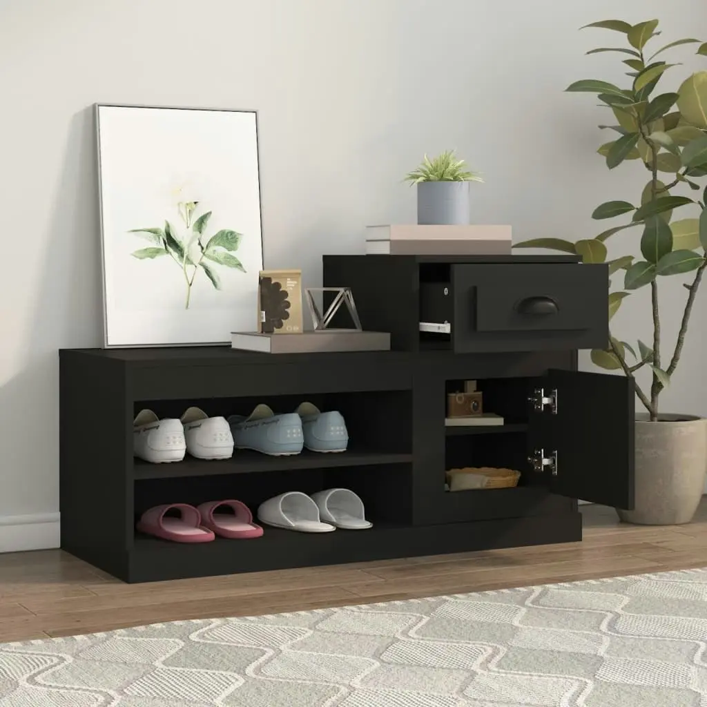 Shoe Cabinet Black 100x42x60 cm Engineered Wood 816417