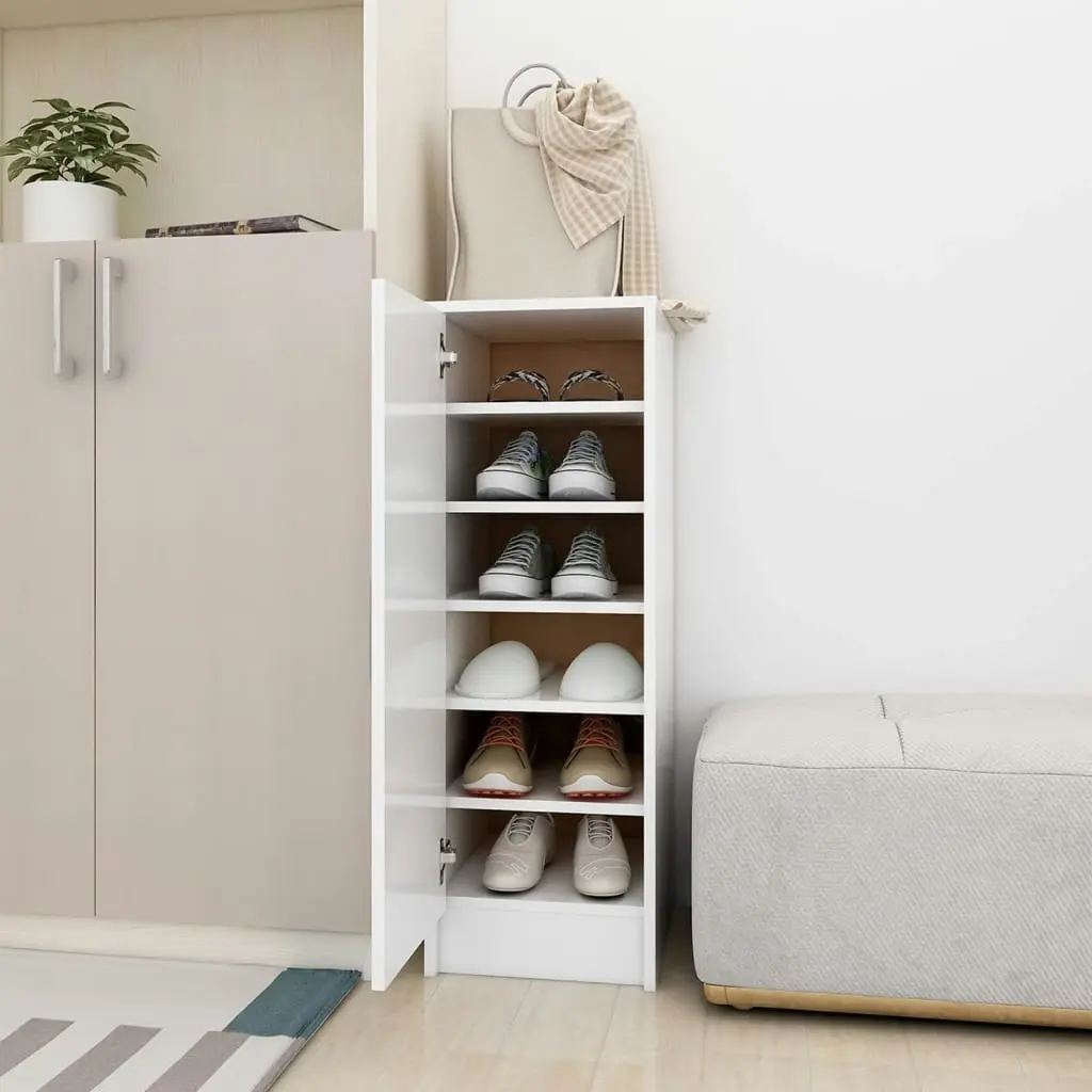 Shoe Cabinet White 32x35x92 cm Engineered Wood 808972