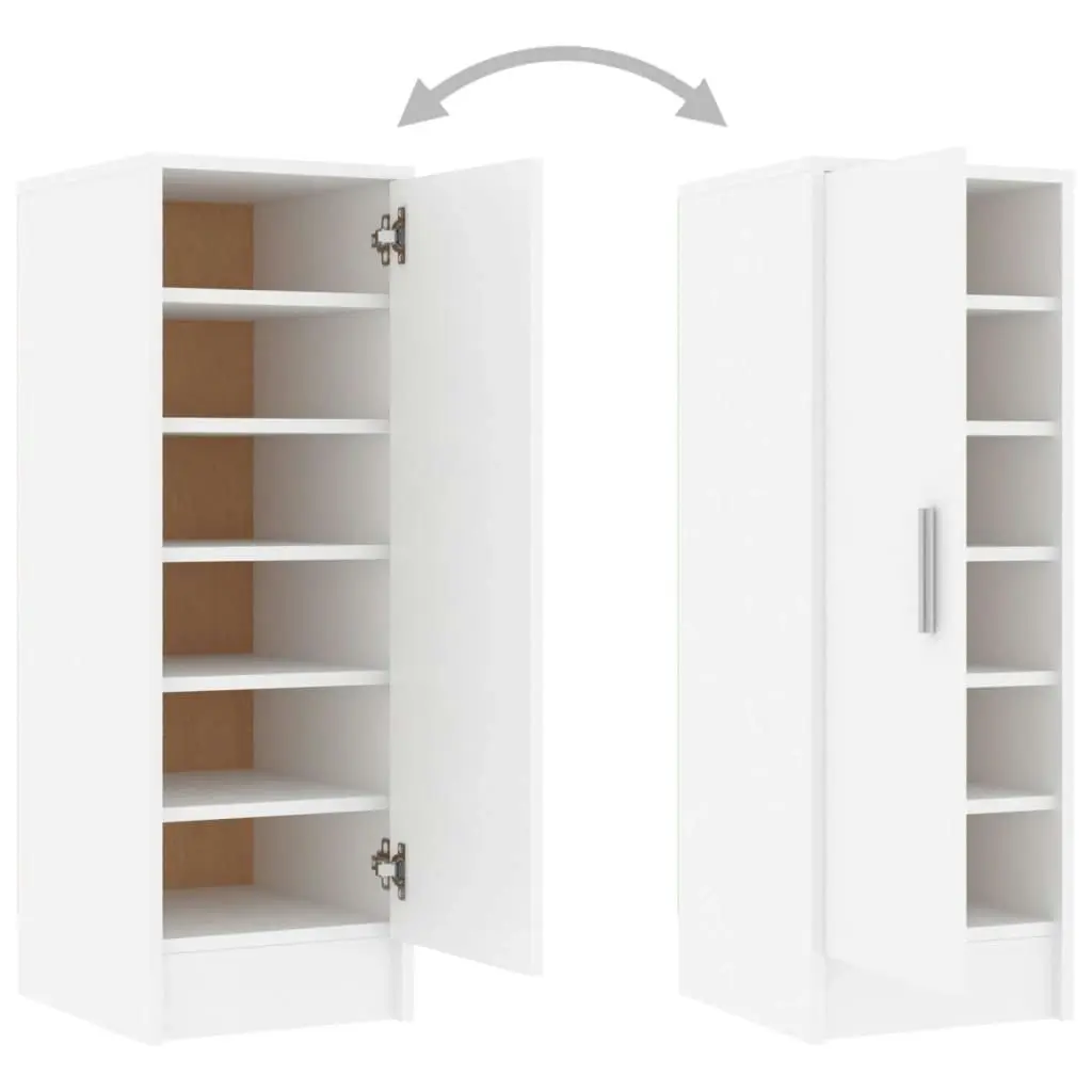 Shoe Cabinet White 32x35x92 cm Engineered Wood 808972