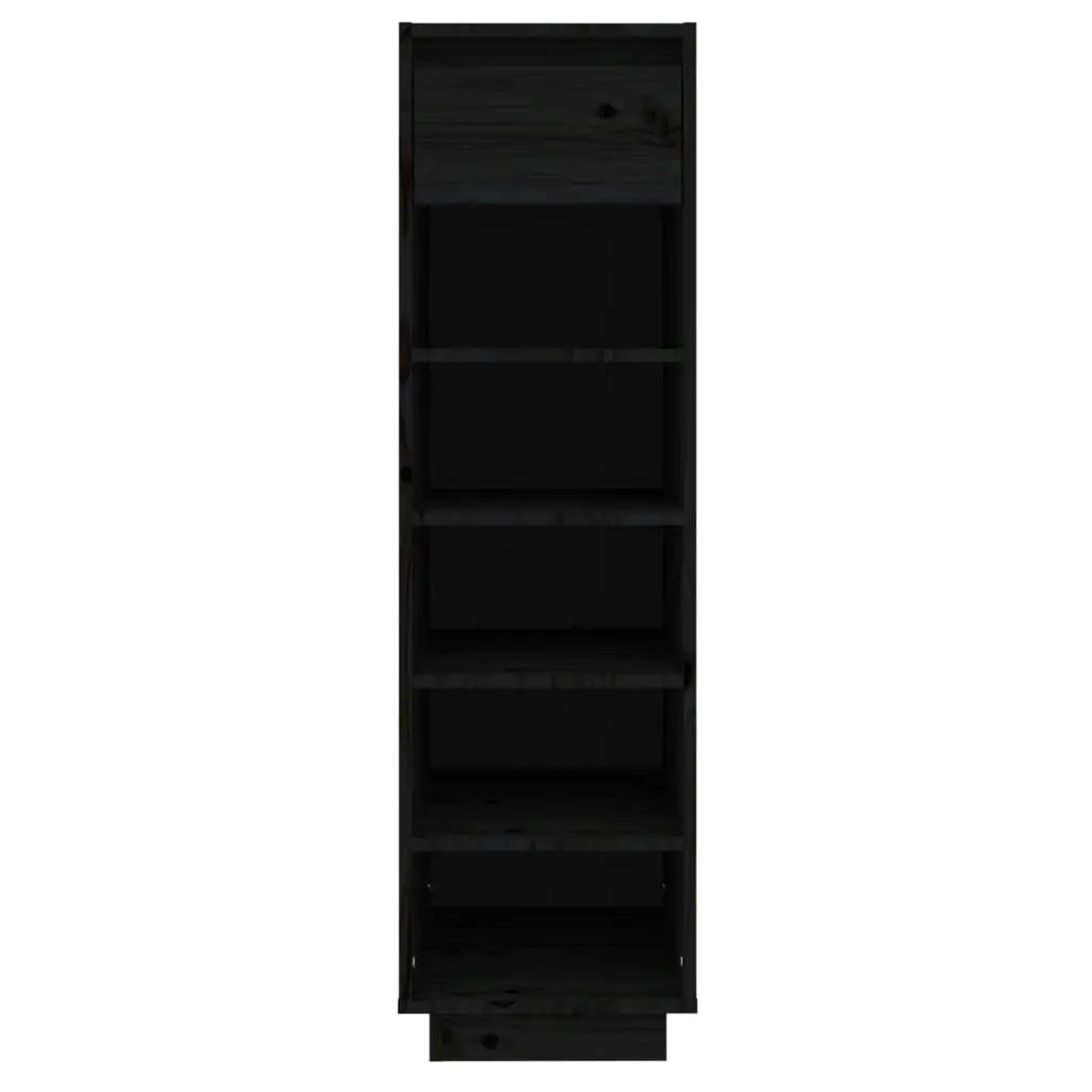 Shoe Cabinet Black 30x34x105 cm Solid Wood Pine 813559