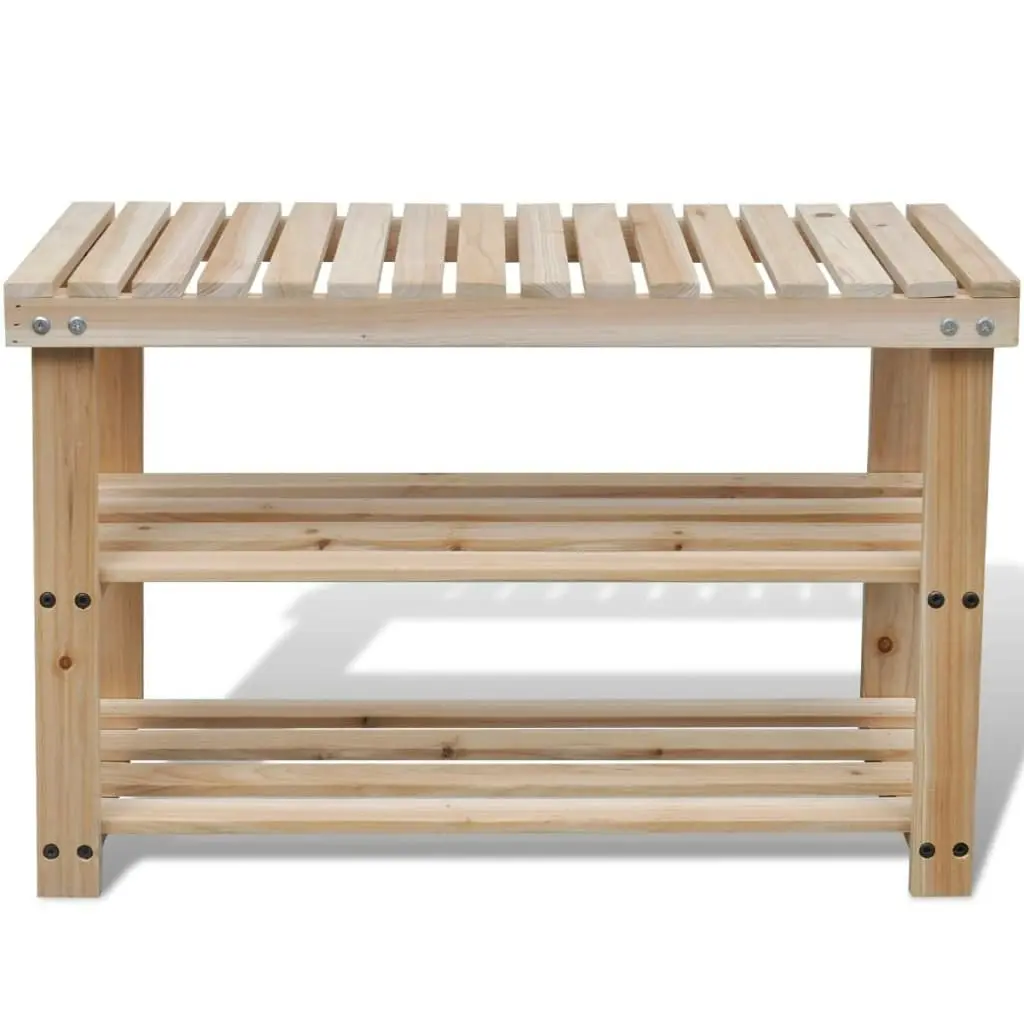 2-in-1 Shoe Rack with Bench Top Solid Fir Wood 241067